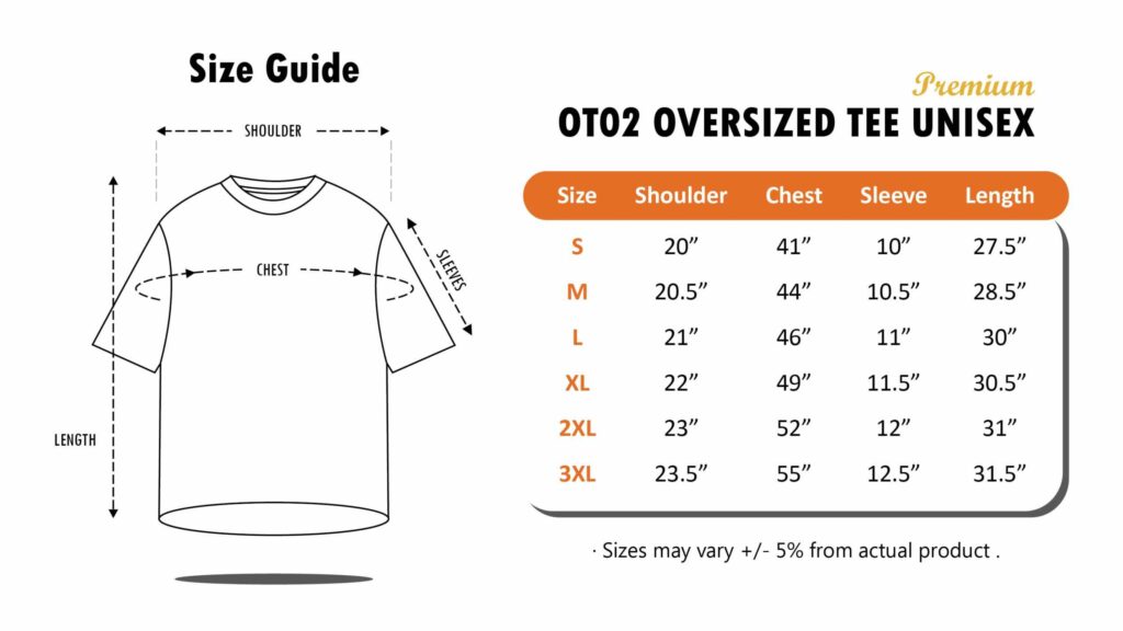size tshirt oversized